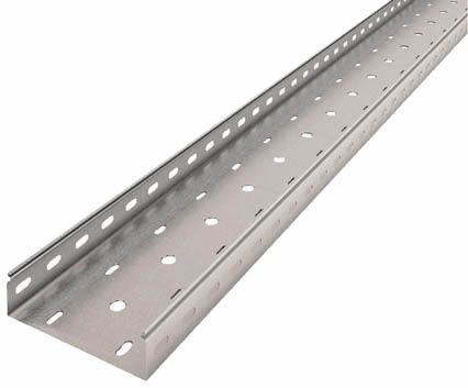 Лоток монтажный перфорированный замковой ЛПМЗ 400x200x0,7 (холоднокат. сталь) - фото