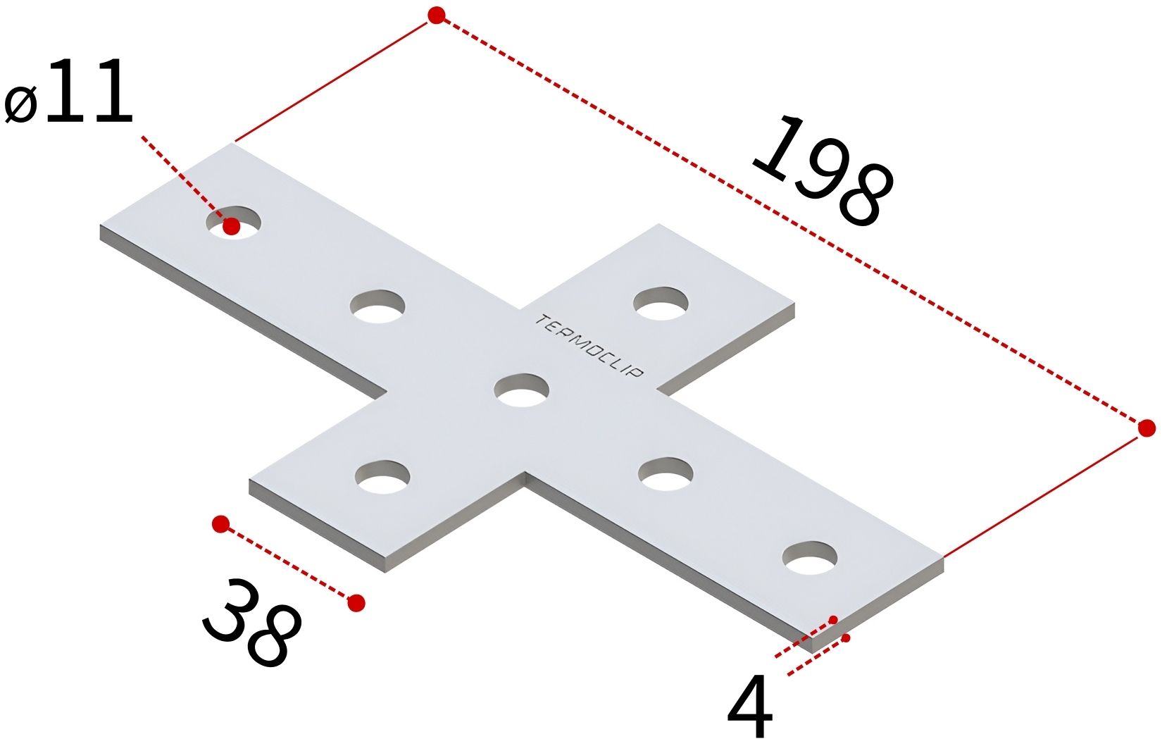 Пластина соединительная крестообразная для профиля 38-41 4F7 TERMOCLIP - фото