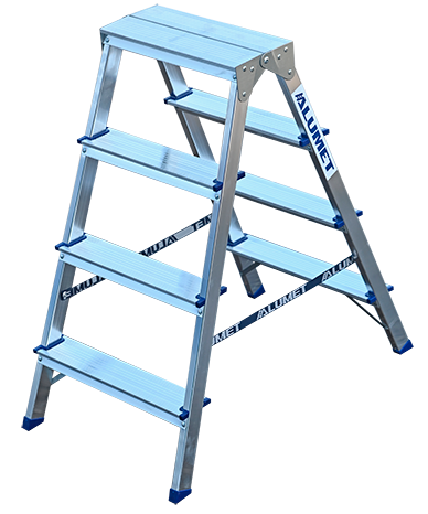 Стремянка двусторонняя Алюмет AD, алюминий - фото
