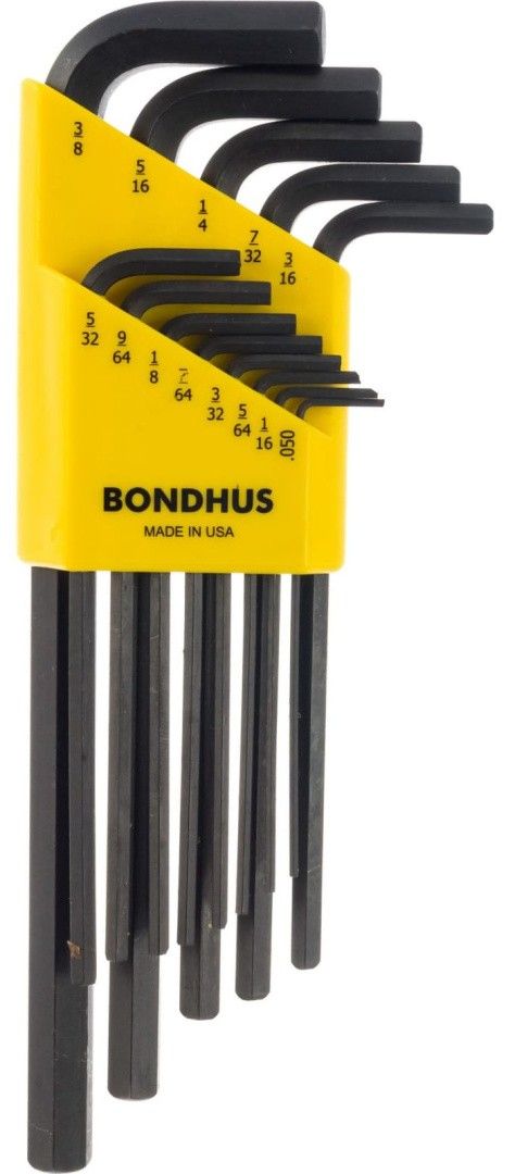 Набор дюймовых шестигранных, удлинённых ключей (.050-3/8") Bondhus ProGuard 12137, 13 штук - фото