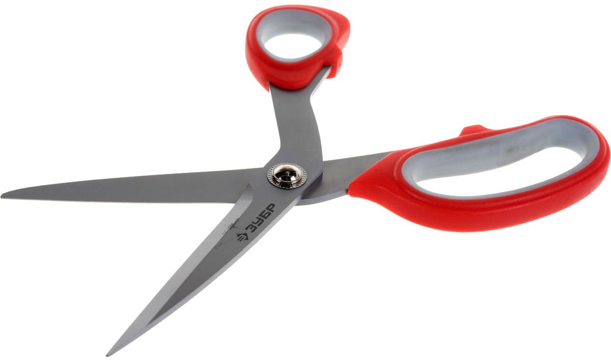 Ножницы хозяйственные 200 мм с изогнутыми ручками ЗУБР 40442-21 - фото