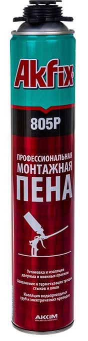 Профессиональная монтажная пена под пистолет Akfix 805P FA001, 850 гр - фото