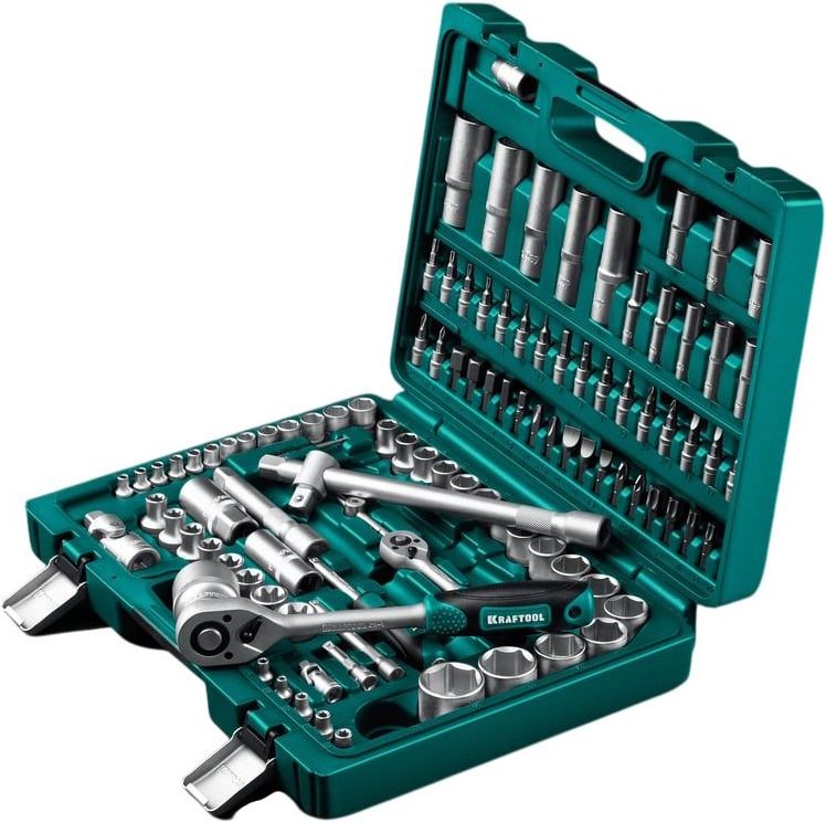 Набор инструмента универсальный 1/2"+3/8"+1/4" Kraftool X-Drive 27888-Н108_z01М, 108 предметов - фото