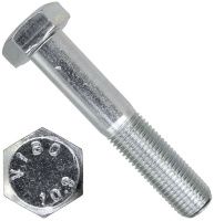 Болт с неполной мелкой резьбой М24х2х170 DIN 960 (ISO 8765) класс прочности 10.9, оцинкованная сталь