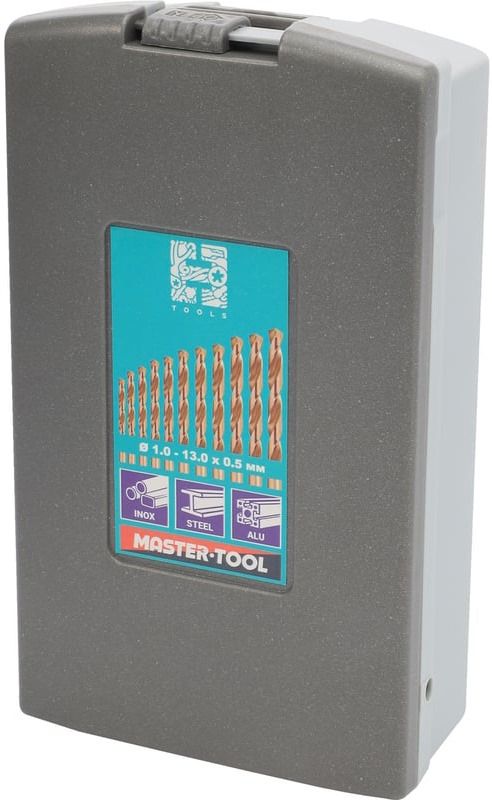 Набор свёрл по металлу 1-13 мм HSSE-Co5 DIN 338, H-Tools 215215HTRO, 25 предметов - фото