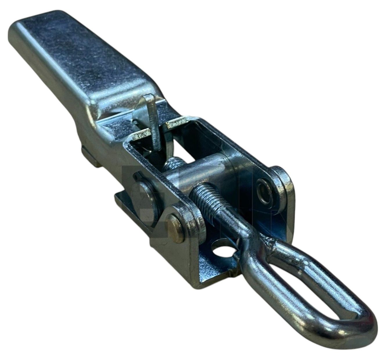 Замок-защелка регулируемый с самоблокировкой L=232 мм, нагрузка 306 кг, 54281, оцинкованная сталь - фото