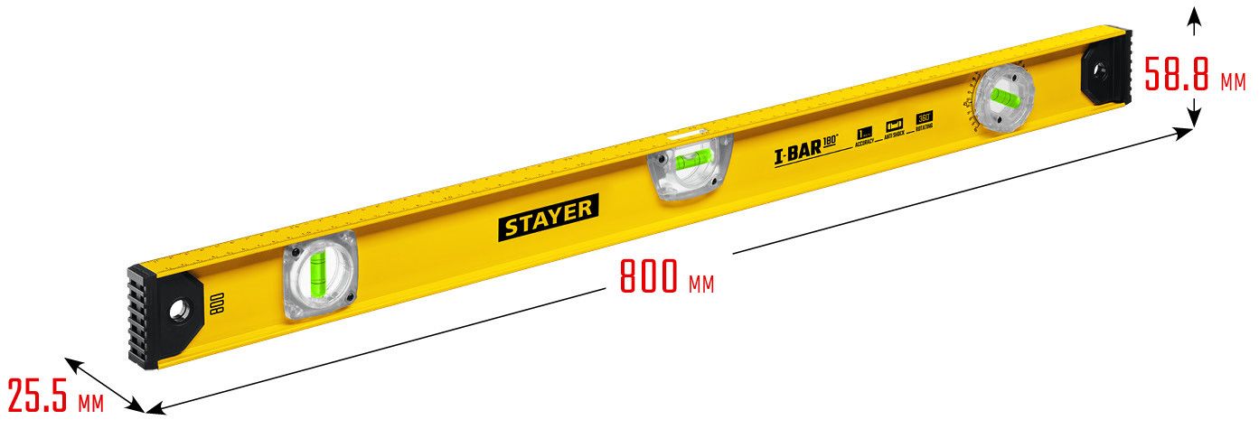 Уровень двутавровый с поворотным глазком Stayer I-Bar 180° - фото