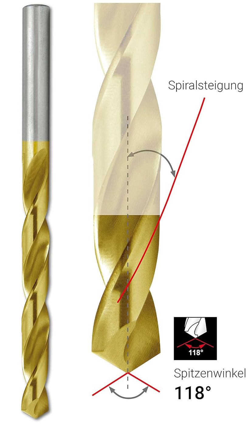 Сверло по металлу спиральное DIN 338 тип N, HSS-G TiN 118° RUKO - фото