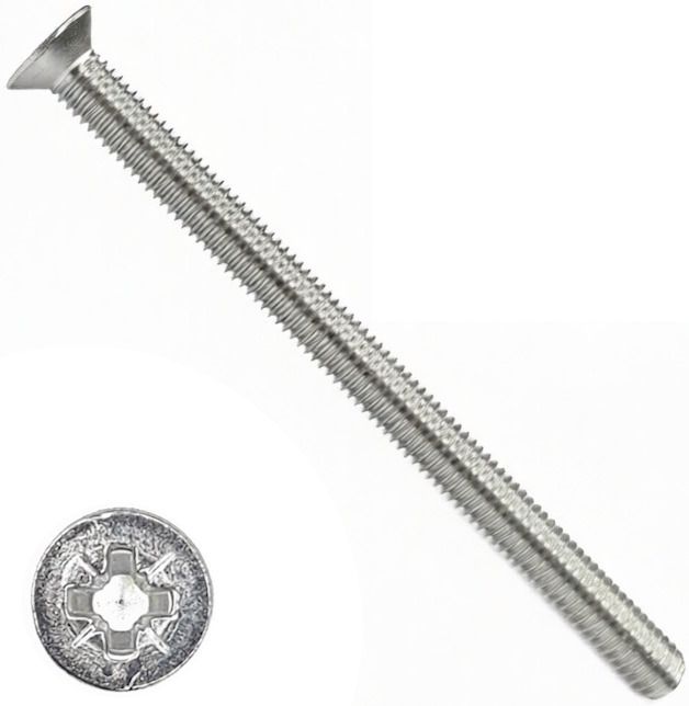 Винт с потайной головкой М4х6 PZ2 DIN 965 (ISO 7046), нержавеющая сталь А4 - фото