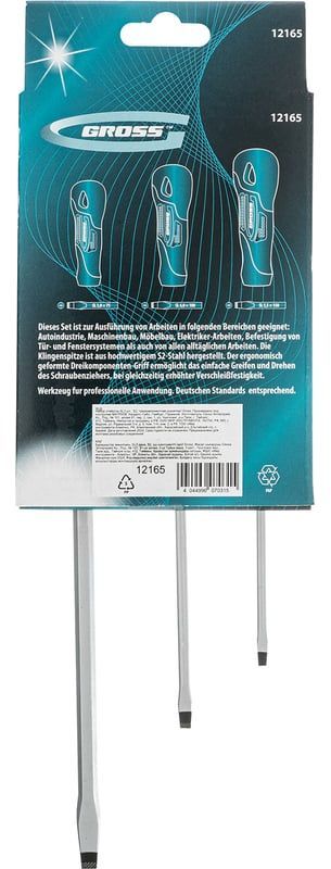 Изображение товара Набор отверток шлицевых SL Gross 12165, 3 шт