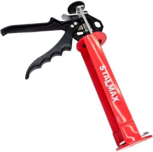 Пистолет скелетный L-GC 410 с тройным штоком для инжекционной массы Stalmax 11157-023, 410 мл - фото