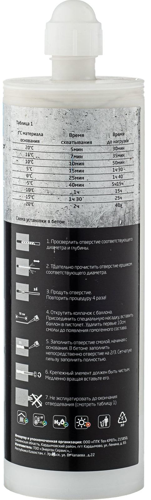 Химический анкер на основе винилэстера зимний TECH-KREP TIT VE-200 PRO ARCTIC NEW, 400 мл - фото