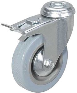 Колесо аппаратное поворотное под болт с тормозом 75 мм SChgb 93 - фото