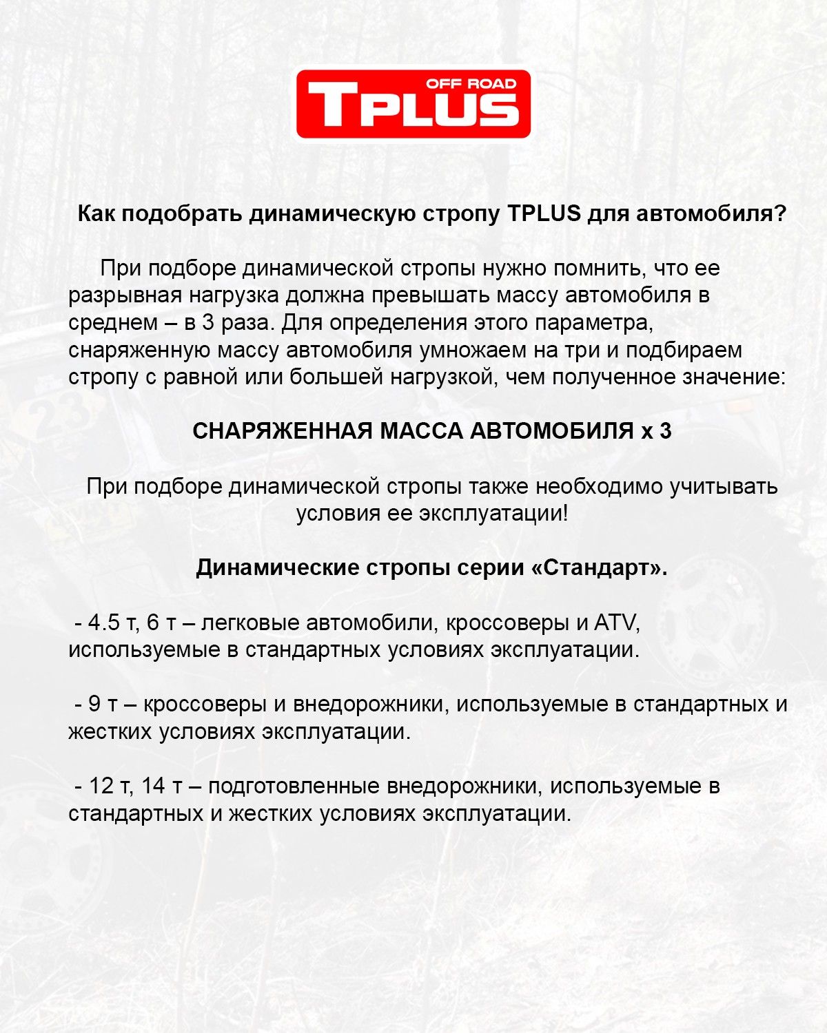 Динамический рывковый строп Tplus "Стандарт" 5 м (6т) - фото