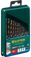 Изображение товара Набор сверл по металлу Kraftool 29656-H13 13 шт диамтры 1,5-6,5 мм Изображение товара Набор сверл по металлу Kraftool 29656-H13 13 шт диамтры 1,5-6,5 мм