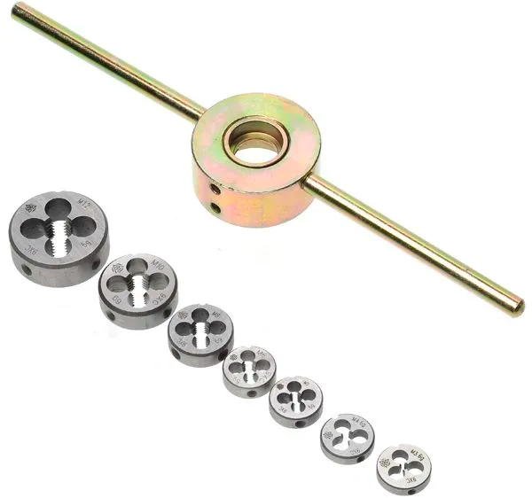 Набор метрических плашек №70 М3-М12 Волжский Инструмент 5503087, 8 шт - фото