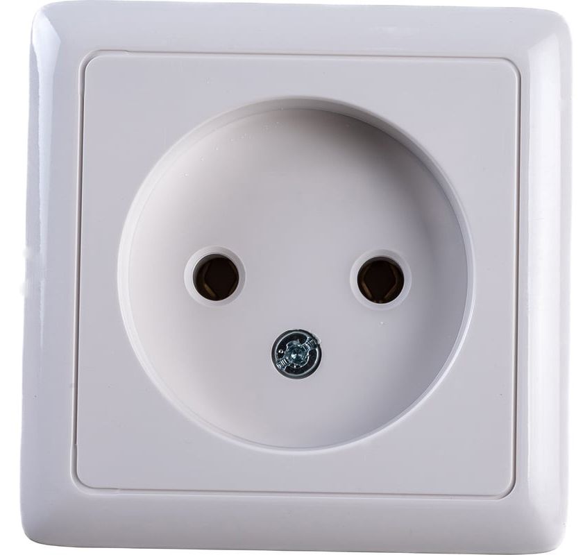 Розетка белая 1-м ОП 10А IP20 250В без заземления Хит Systeme Electric RA10-131-B - фото