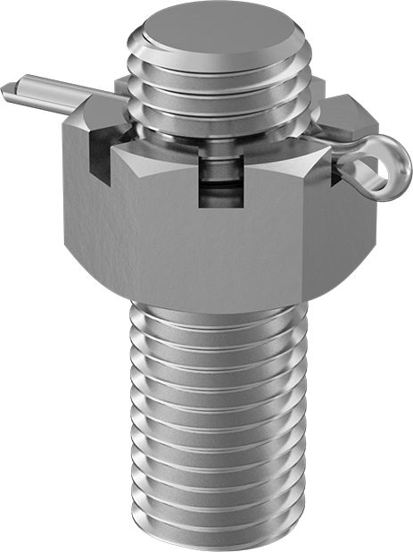 Гайка дюймовая корончатая UNC 1/2"-13 DIN 935, сталь без покрытия - фото