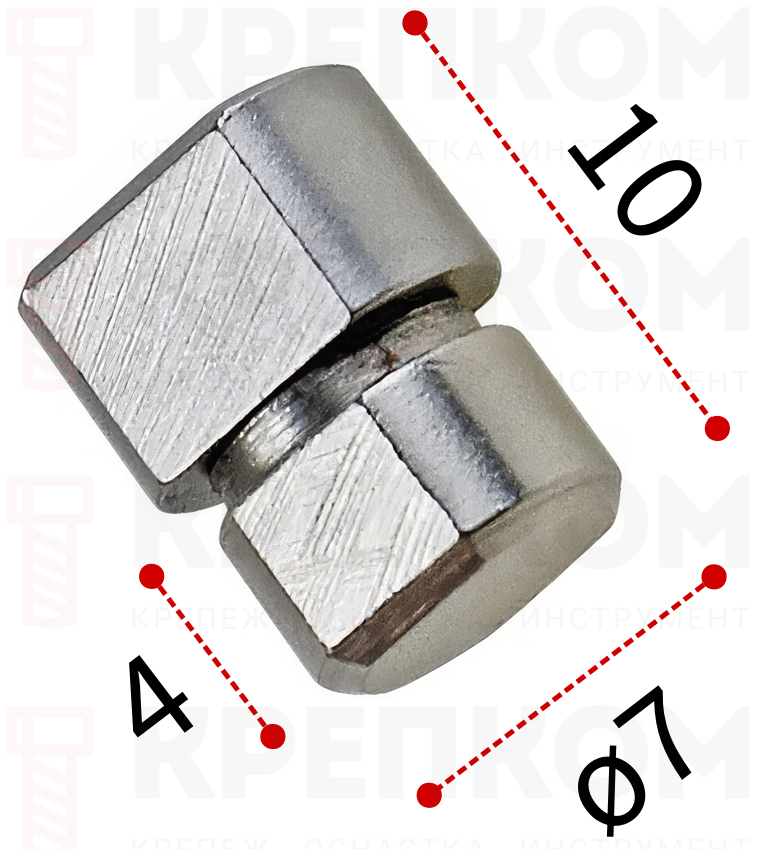 Петля поворотная L=10 мм, крутящий момент 0,1~0,2 Н*м, L320-2, углеродистая сталь - фото