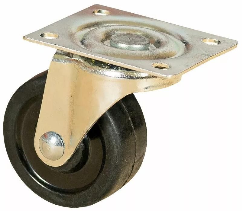 Колесо мебельное из твердой резины с площадкой, поворотное 38 мм SCDD 15 - фото