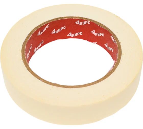 Лента клейкая малярная креппированная узкая 25 мм длина 50 м КУРС 11294, бумага - фото