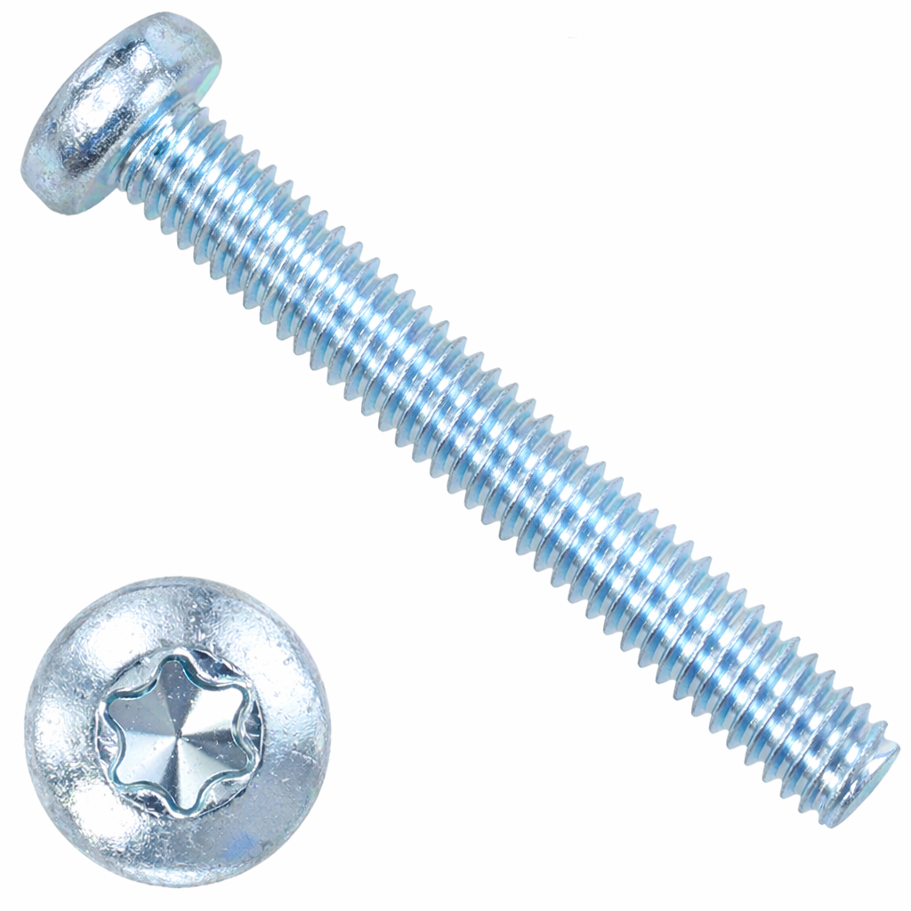 Винт резьбовыдавливающий с полукруглой головкой М4х30 T20 DIN 7500 CE, оцинкованная сталь - фото