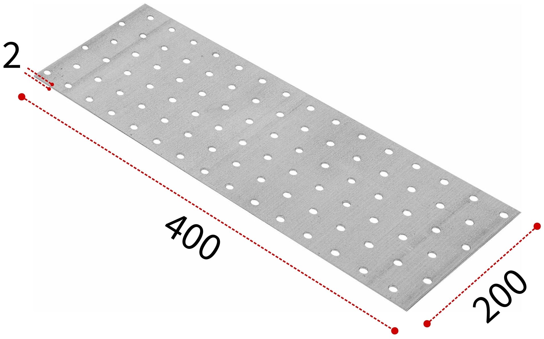 Пластина соединительная 200х400х2 мм ПС, оцинкованная сталь - фото