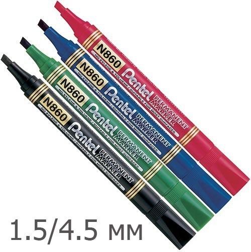 Перманентный маркер 1,5/4,5 мм скошенный Pentel N860 - фото