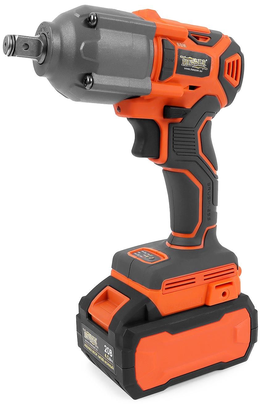 Гайковерт аккумуляторный ударный 750 Нм М20 4 Ач DCW9 Messer 05-41-094 - фото