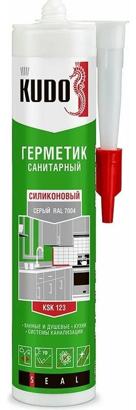 Герметик силиконовый санитарный 280 мл Kudo KSK-123, серый