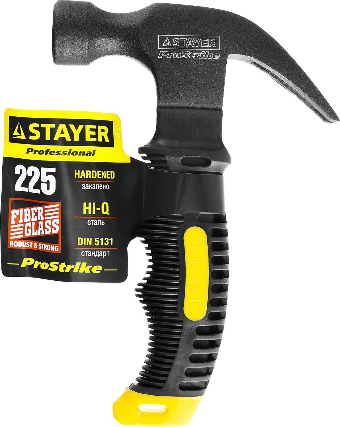 Молоток-гвоздодер 225 гр укороченный с фибергласовой рукояткой Compact Professional Stayer 2026-225 - фото