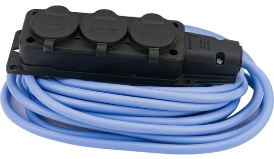 Морозостойкий силовой удлинитель 3 розетки 20 м 16 А IP54 КУБ PC-3GF-R-20(IP) - фото