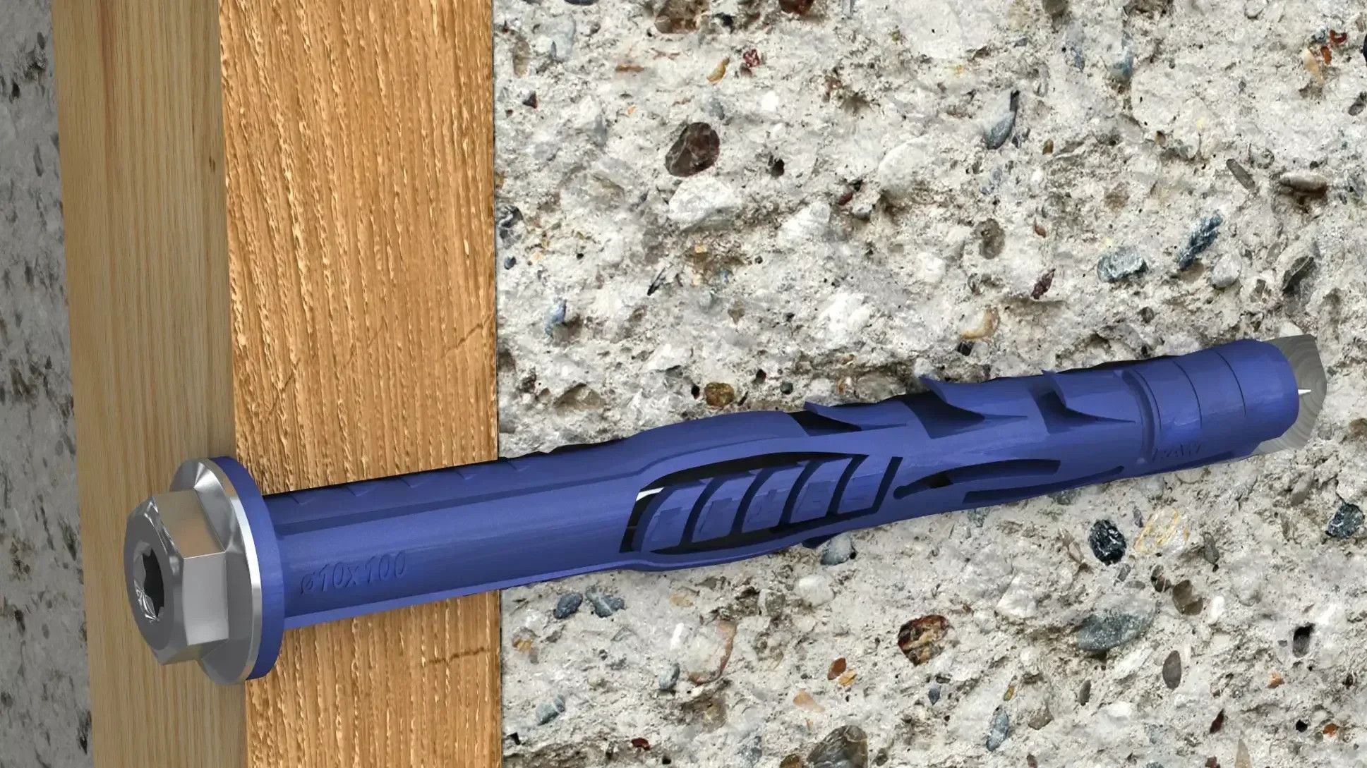 Дюбель фасадный с шурупом с шестигранной головкой Rawlplug R-FF1-N-K/DT, сталь с покрытием Delta Protekt - фото