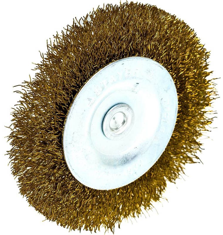 Набор щеток-крацовок витая латунированная проволока для дрели Professional Stayer 35157-H5, 5 шт - фото