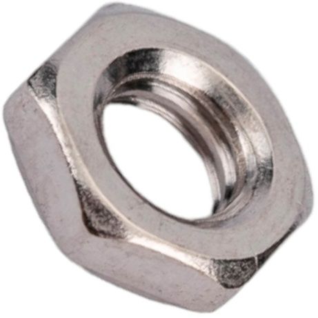 Гайка низкая с левой мелкой резьбой М10х1,25 с фаской DIN 439 LH, нержавеющая сталь А2 - фото