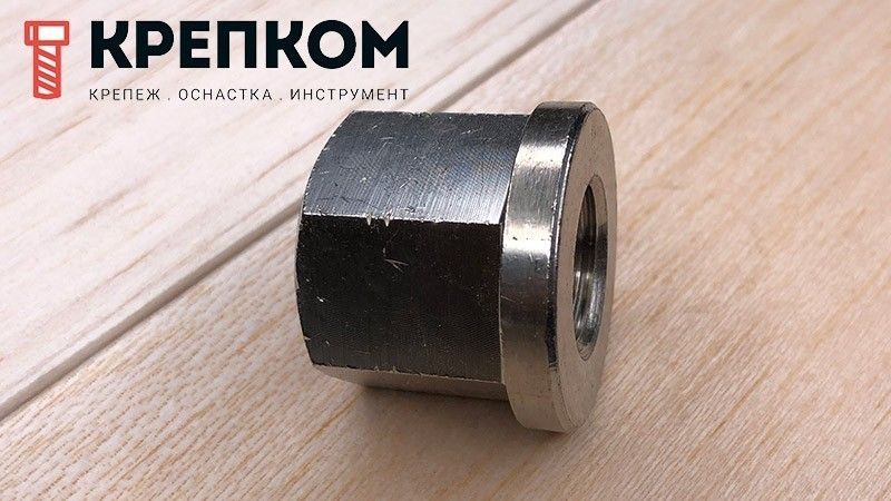 Гайка высокая с фланцем (с буртом) DIN 6331, нержавеющая сталь А4 - фото