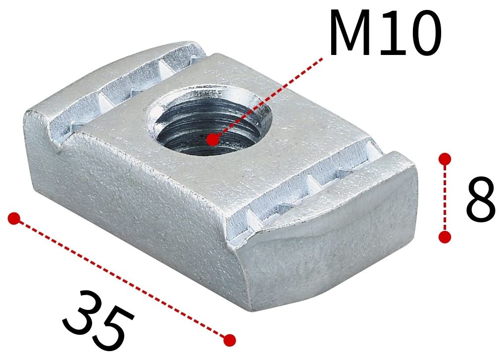 Гайка канальная для профиля FUS Fischer FCN M10 077409, оцинкованная сталь - фото