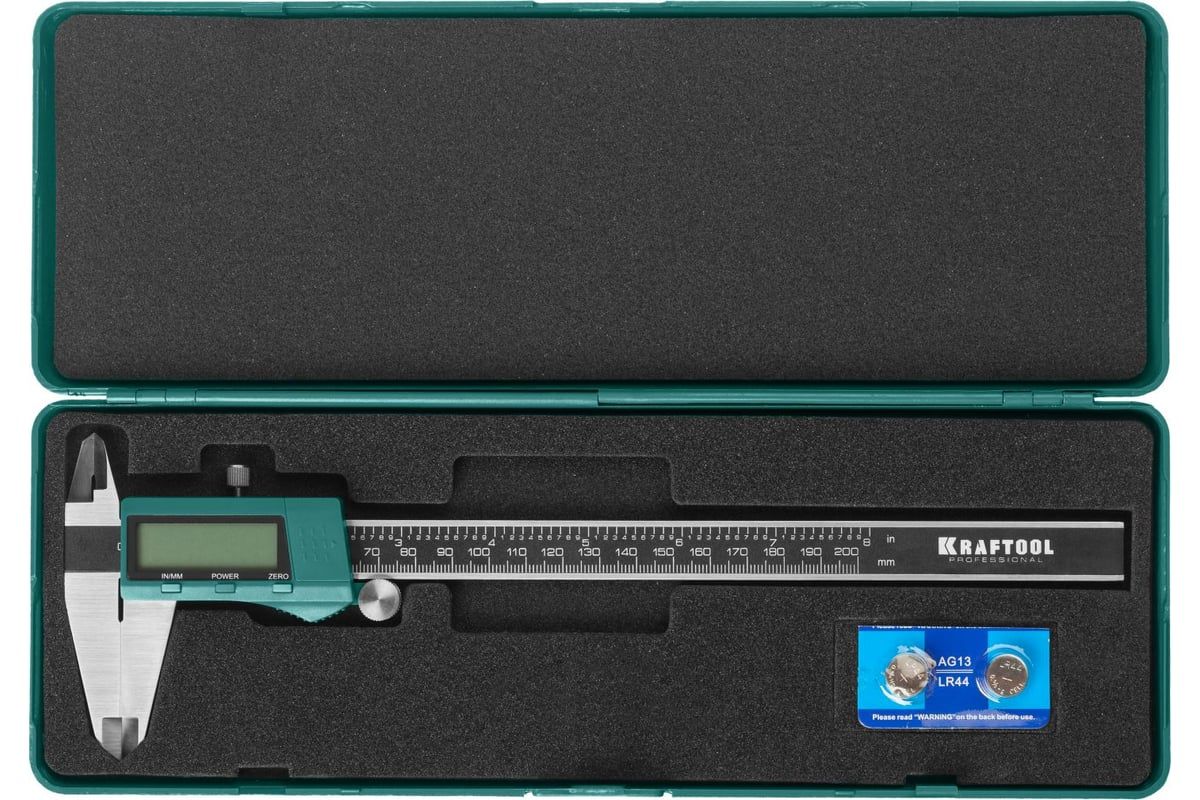 Штангенциркуль электронный 200 мм цена деления 0,01 мм Kraftool 34460-200 - фото