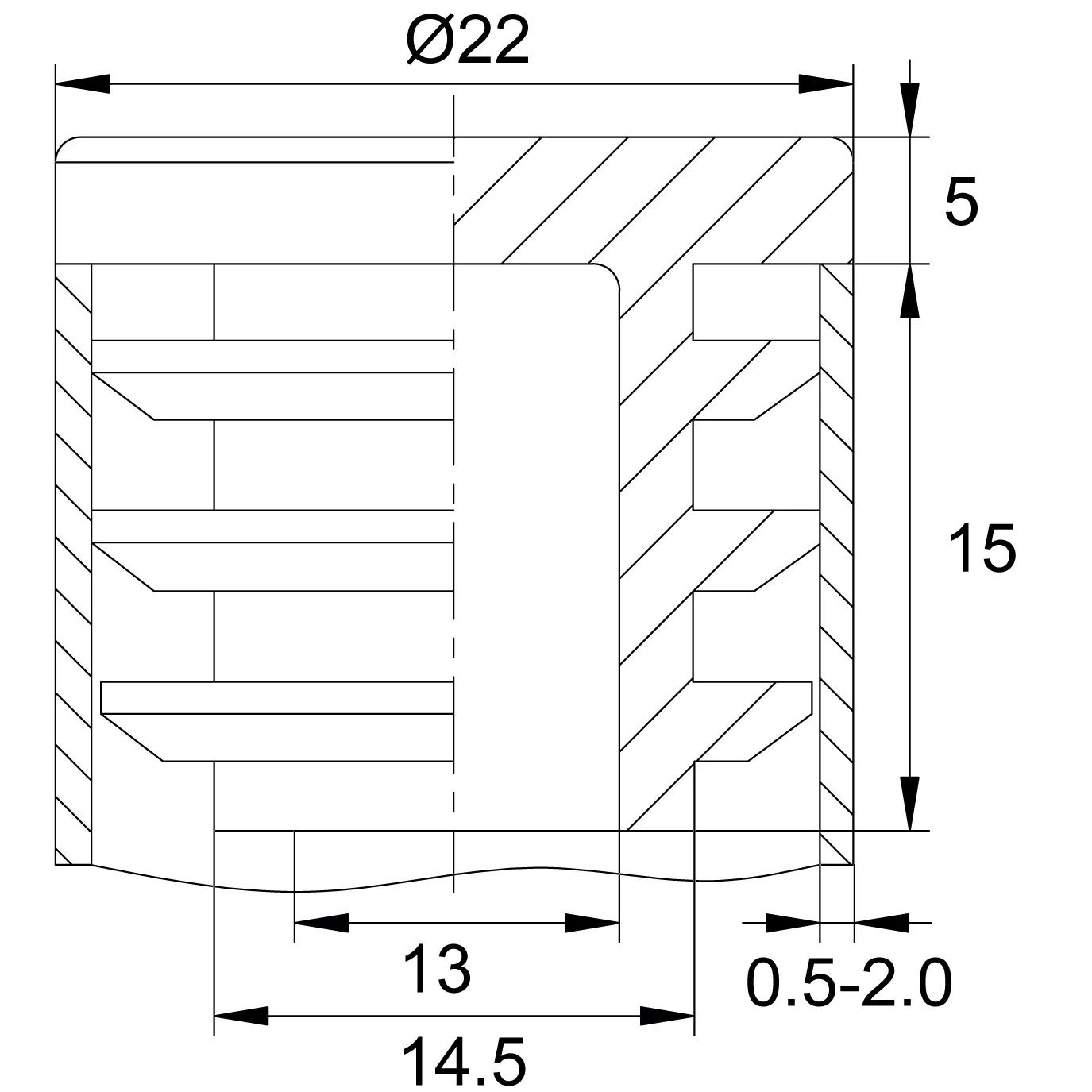 Заглушка внутренняя плоская для круглых труб ПЧК, пластик, цвет в ассортименте - фото