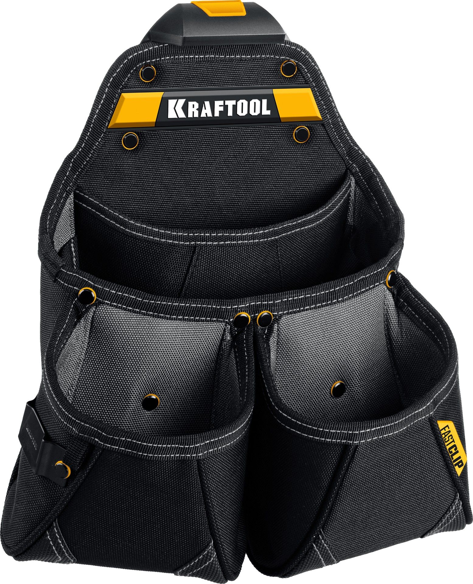 Сумка поясная строителя с креплением FastClip KP- 15 Kraftbuilt Kraftool 38771 - фото
