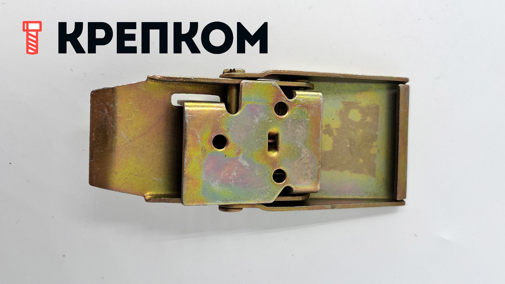 Замок-защелка лягушка с ушком L=100 B239, цинк - фото