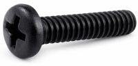 Винт полусфера с полной резьбой, черный