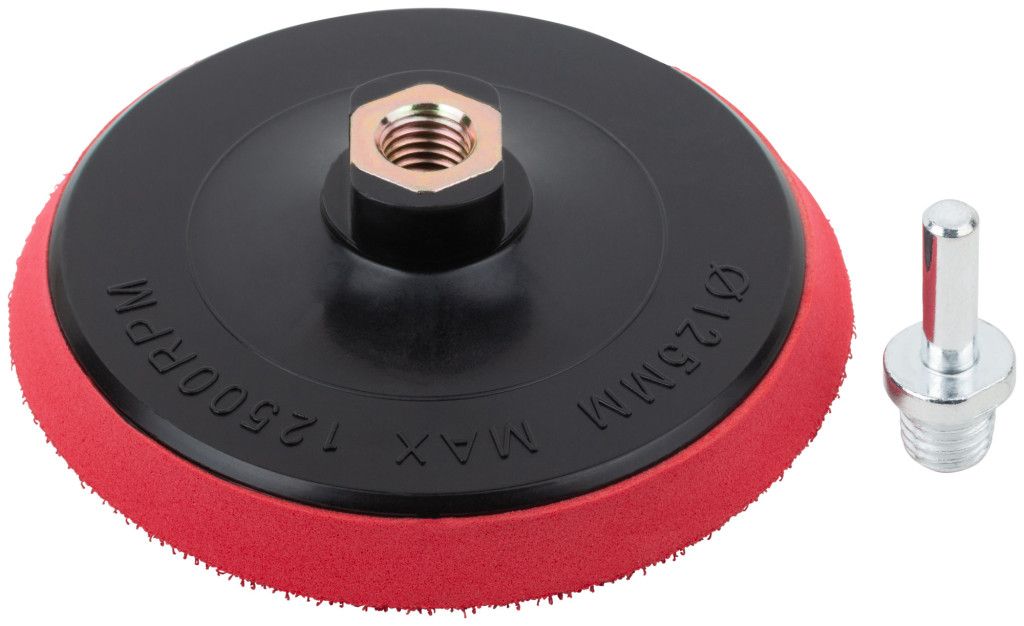 Тарелка опорная 125 мм с липучкой М14 для УШМ под АГШК с переходником FIT 39623 - фото