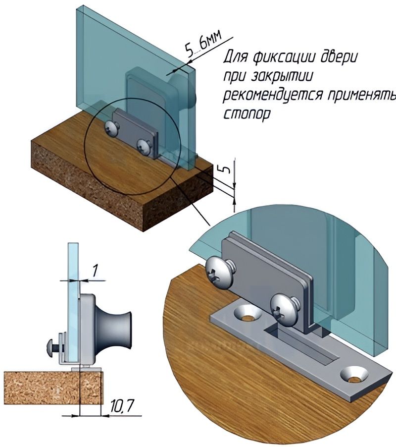 Замок накладной для стеклянной двери 31х35 мм LOCK 407 CR 3467, хромированный - фото