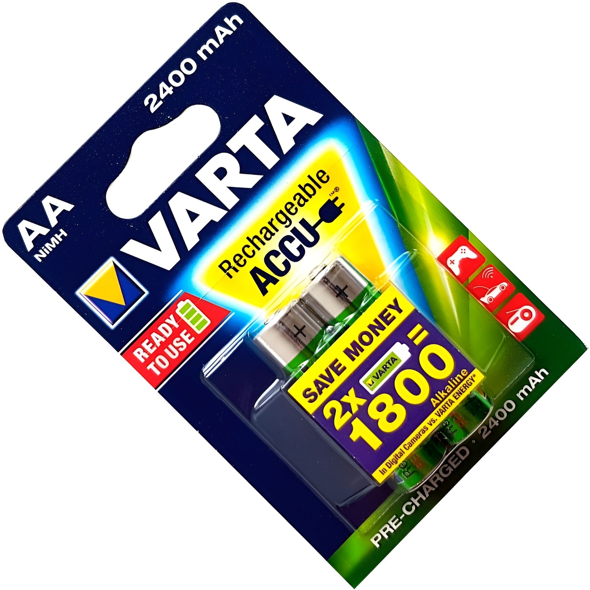 Аккумуляторы AA 2400 мАч Varta Rechargeable R2U 56756101402, в блистере 2 шт - фото