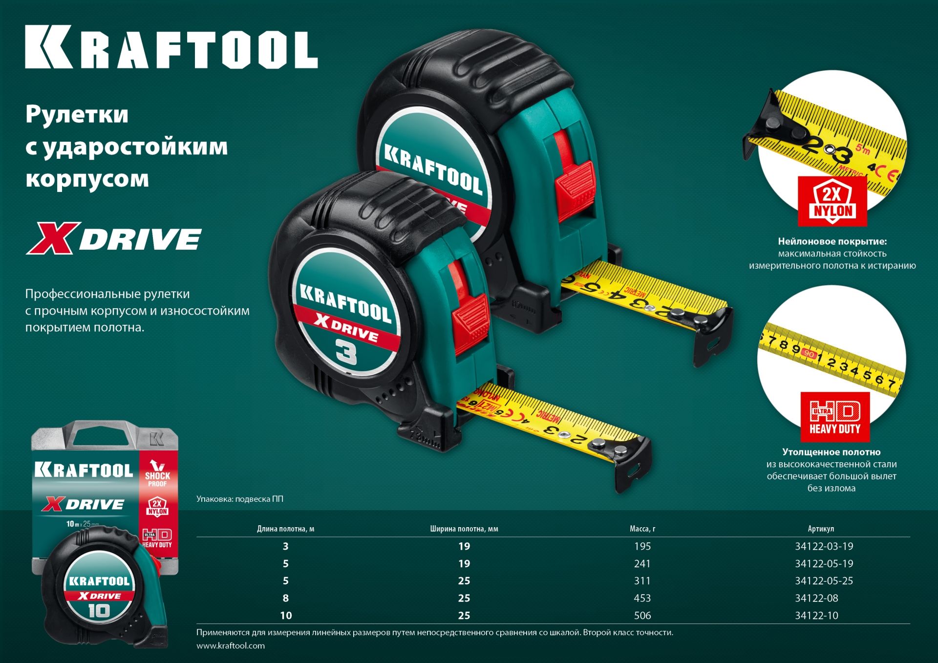 Рулетка X-Drive Kraftool - фото