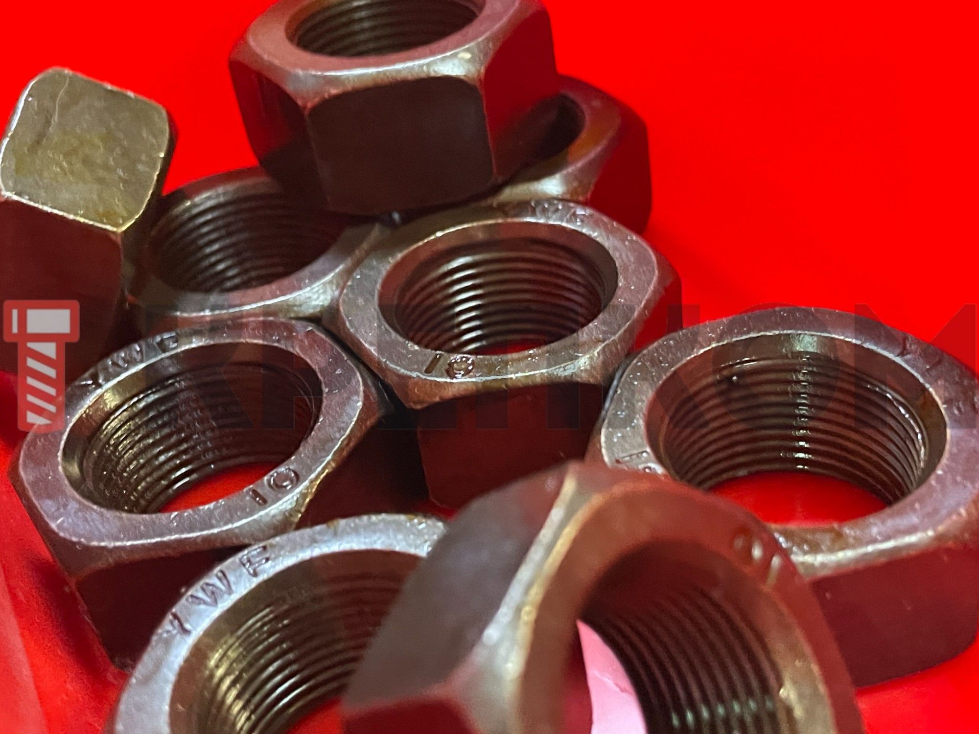 Гайка высокопрочная с мелкой резьбой DIN 934, класс прочности 8, оксидированная - фото