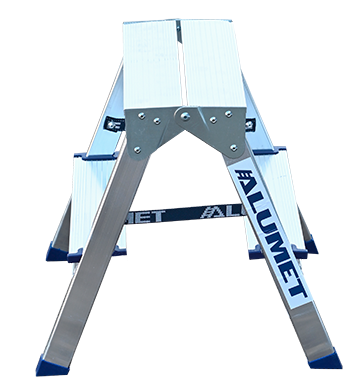 Стремянка двусторонняя Алюмет AD, алюминий - фото