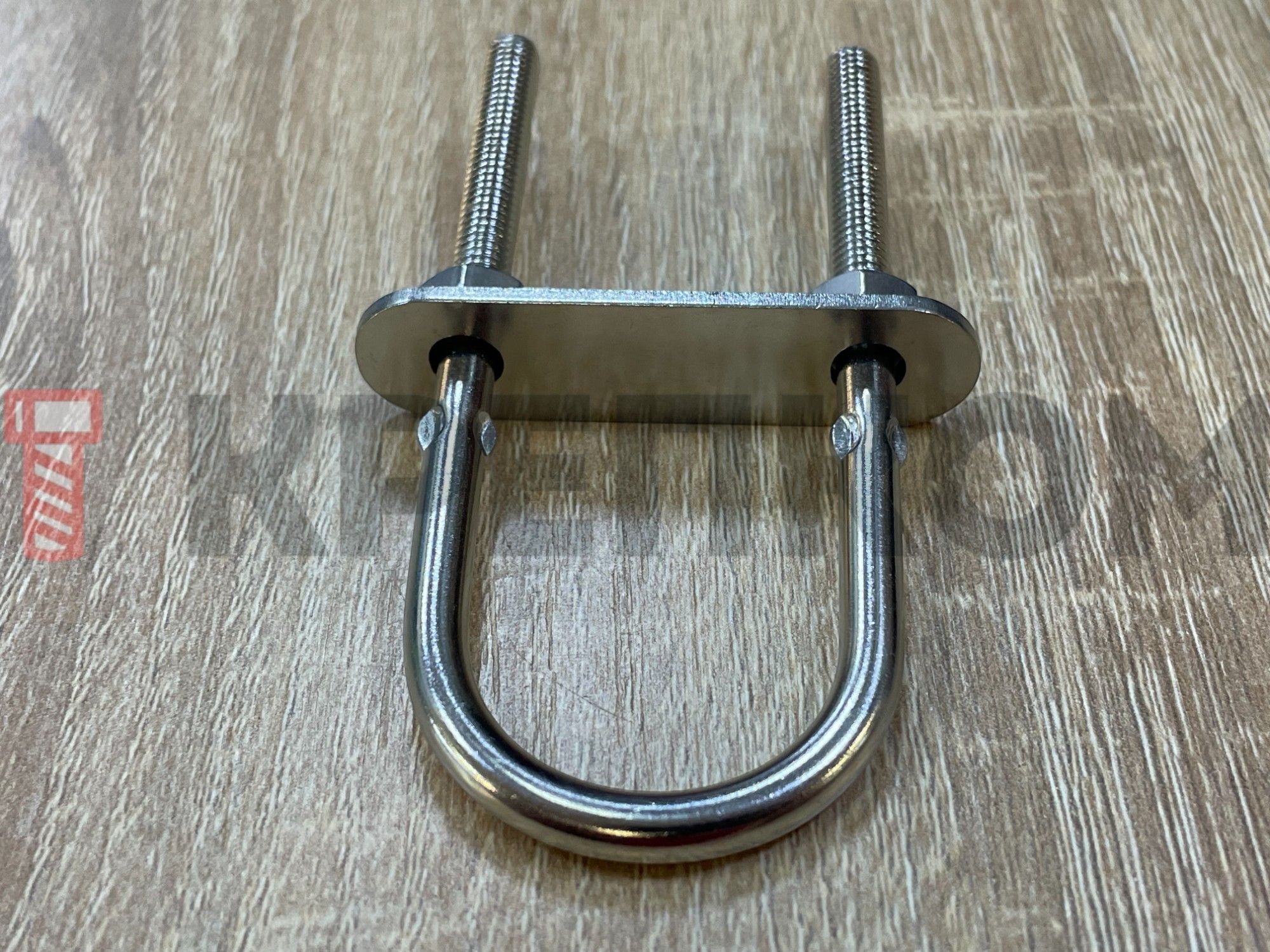 Болт-скоба U-образная с пластиной 8230, нержавеющая сталь А2 - фото