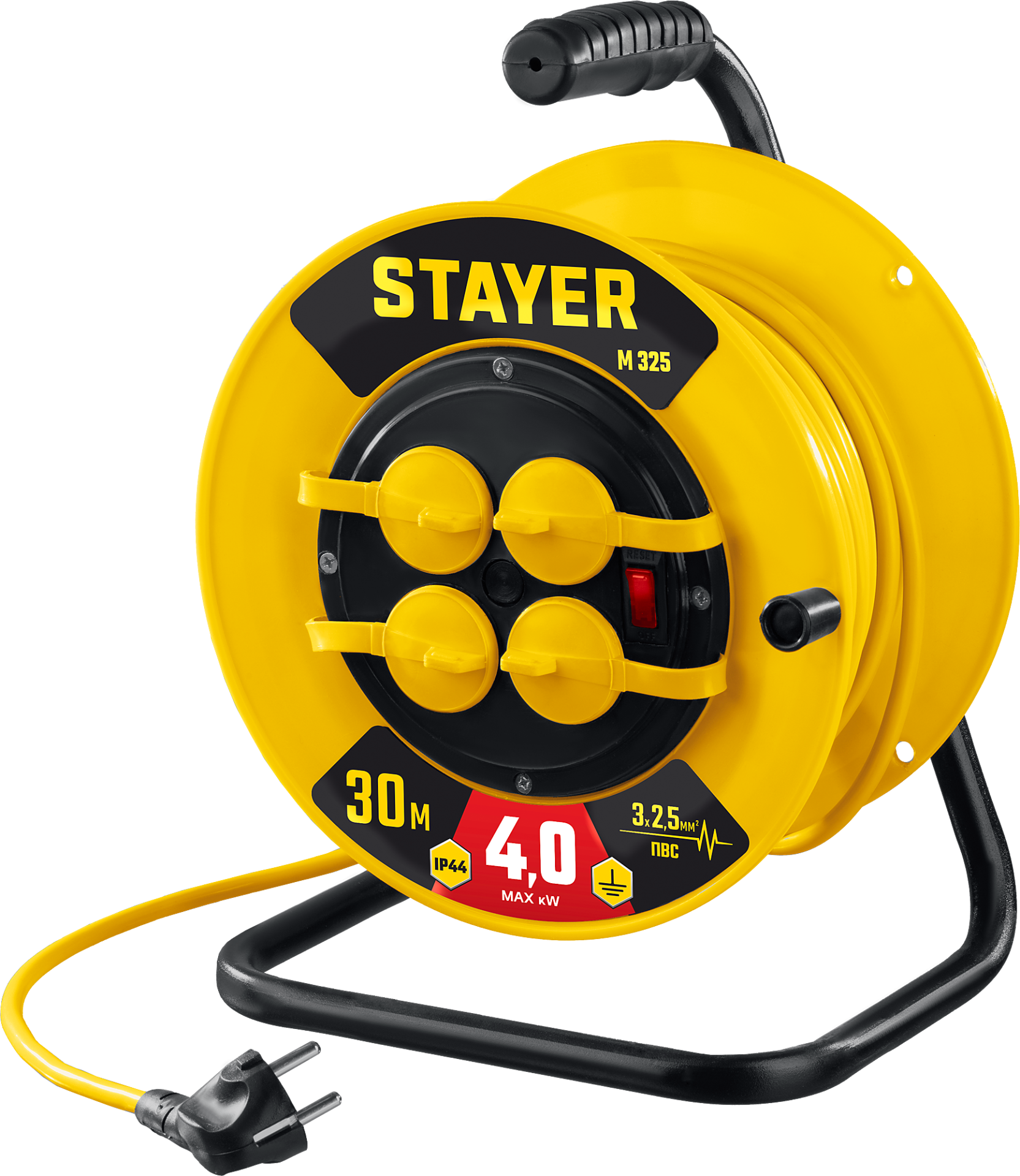 Удлинитель силовой на пластиковой катушке 30 м М-325 Stayer 55064-30 - фото